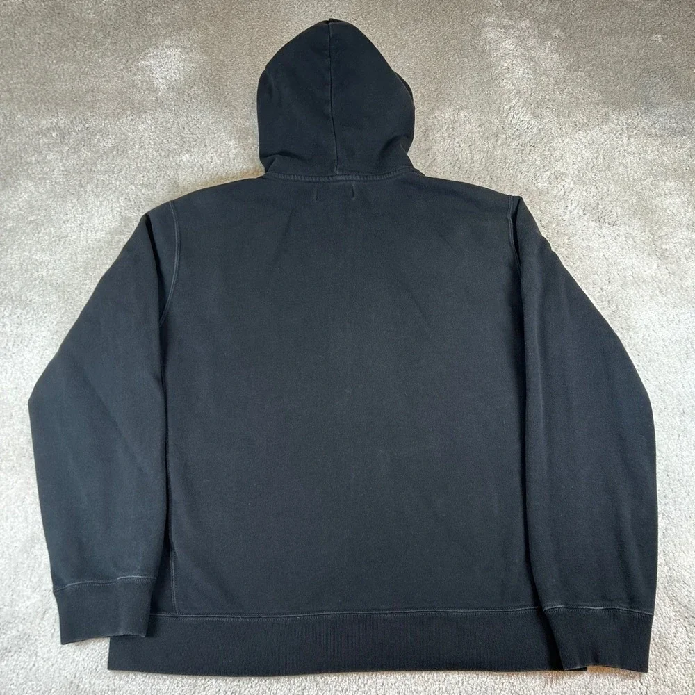 Vintage Polo Ralph Lauren Full Zip Hoodie Men's Large Black Red Pony Logo Fleece